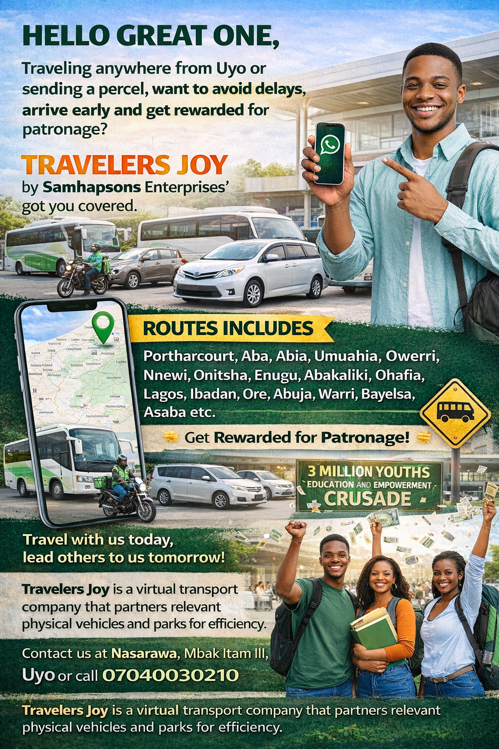 TRAVEL WITH EASE FROM UYO OR SEND WAYBILL